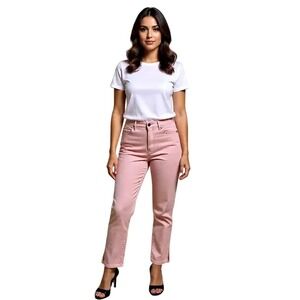 Lauren Jeans Co Ralph Lauren Women's Pink Straight Leg Cropped Jeans Size‎ 8
